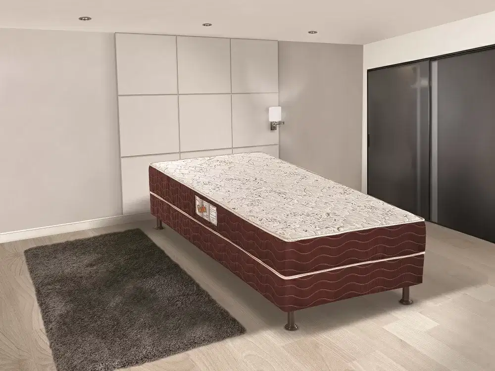 CAMA BOX CONJUGADO SOLTEIRAO ESPUMA D28 88X188X42 54CM C/PE RUBI 80KG RECONFLEX 