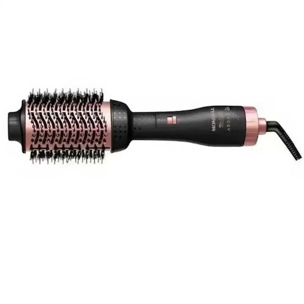 ESCOVA SECADORA MONDIAL ES-14-BI ARGAN 1200W TOURMALINE ION BLACK ROSE BIVOLT 