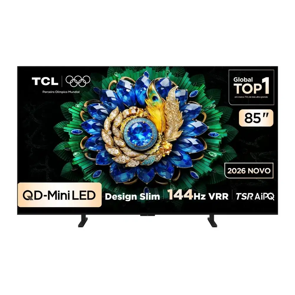 TV QLED SMART 85 TCL 85A400M 4K QD-MINI LED GOOGLE TV 4 HDMI 2 USB PRATA BIVOLT 