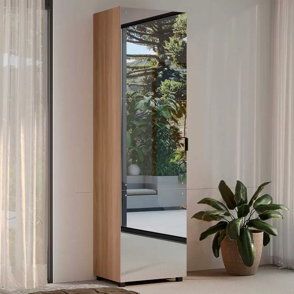 ARMARIO MULTIUSO 0.60CM 1 PORTA SAPATEIRA C/ESPELHO VERSA FREIJO 702022-02 A213XL60XP46 TELASUL