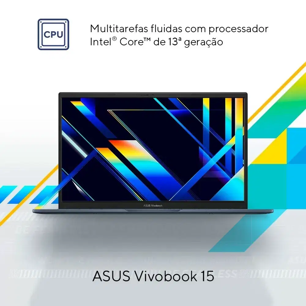 NOTEBOOK ASUS VIVOBOOK 15 CORE I5 8GB 512GB SSD TELA 15,6 WINDOWS 11 HOME X1504VA-NJ1743W AZUL