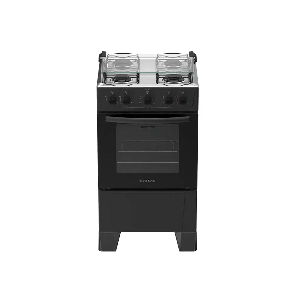 FOGAO 4 BOCAS ATLAS MILAO MESA INOX PRETO