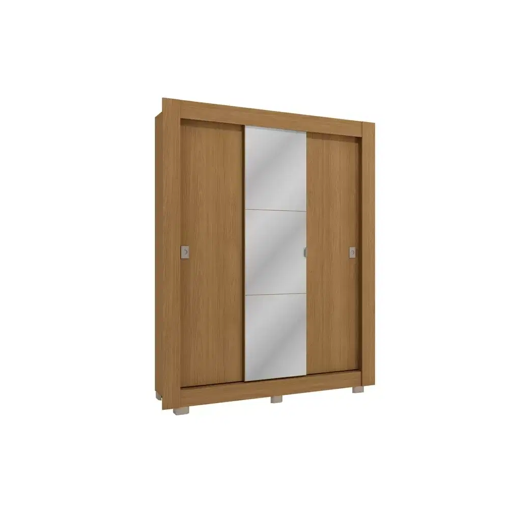 GUARDA ROUPA 3 PORTAS CORRER 1.70M CBH563-CN C/PÉ ESPELHO CANELA A210XL170XP55 KAPPESBERG