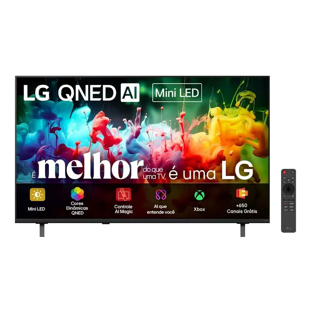 TV QNED SMART 55 LG 55QNED70BSA 4K AI MINI LED WEBOS 3 HDMI 1 USB PRETA BIVOLT