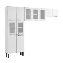 COZINHA COMPLETA COMPACTA EM AÇO 11PTAS 5VID MÚLTIPLA BRANCO