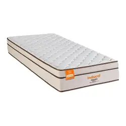 Colchão Solteiro Pequim 88x188cm Molas Ultralastic Softgel Inducol CR445A Branco/Bege Branco/Bege