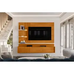 PAINEL 2.00M PARA TV ATE 65 ATENA CINAMOMO/OFF WHITE A167XL200XP35 MADETEC