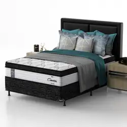 CONJUNTO CAMA BOX CASAL MOLA ENSACADA CAMERON D28 C/EPS PILLOW 280G 138X188X72 110KG PROBEL