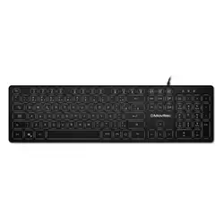 Teclado com Fio Led Branco Movitec Preto OTF-02 Teclado Movitec com Fio Retroiluminado OTF-02
