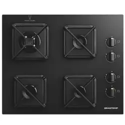 Cooktop 4 Bocas Brastemp com Grades de Ferro Fundido e Chamas Especiais - BDS62AE Bivolt