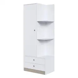 Guarda-Roupas Infantil 1 Porta 2 Gavetas Multimóveis CR35097 Branco/Fumê Branco/Fumê