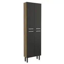 Armário Paneleiro de Cozinha 70 cm 4 Portas Samba Grafite