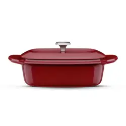 Panela de Ferro Fundido Esmaltado Oval Electrolux Expert 27cm Vermelha