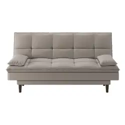 Sofá Cama Reclinável com 2 Almofadas Inclusas Multimóveis CR45238 Bege Bege