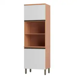Paneleiro de Cozinha Telasul Macadâmia 40cm 2 Portas Freijó com Branco