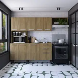 Cozinha Completa em MDP 9 Portas 2 Gavetas Samba Carvalho