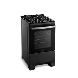 FOGAO 4 BOCAS DAKO SUPREME GLASS COM MESA DE VIDRO PRETO BIVOLT