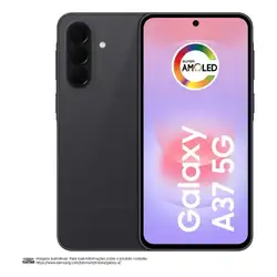 SMARTPHONE SAMSUNG GALAXY A37 5G SM-A376BZAHZTO 128GB 6GB RAM GALAXY AI ANDROID 16 TELA 6.7” PRETO