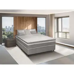 CAMA BOX CONJUGADO CASAL ESPUMA D28 138X188X52 DITTA C/PE CINZA 90KG RECONFLEX
