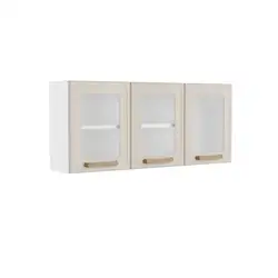 ARMARIO 1.20M 3 PORTAS MEDIO C/VIDRO ESSENCIA 7009-922 AREIA A52XL120XP28 13,75KG BERTOLINI