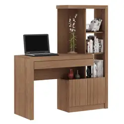 Escrivaninha Estante com 2 Portas e Gaveta Multimóveis CR25040 Amendoa