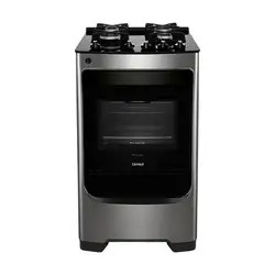 Fogão Consul 4 bocas cor Inox com mesa de vidro e trempe de ferro fundido - CFO4VAR BIVOLT