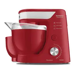 Batedeira Planetária Mondial Vermelho e Inox 700W BP-01P-R 220