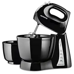 Batedeira Premium Mondial Preto e Inox 500W B-04 NP 220