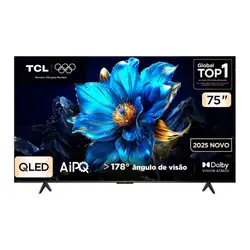 TV QLED SMART 75 TCL 75P7K ULTRA HD 4K GOOGLE TV 3 HDMI 1 USB PRETA BIVOLT