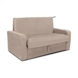 Sofá-Cama 140cm 2 Lugares com Baú Multimóveis CR45260 Bege Bege