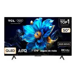 TV QLED SMART 50 TCL 50P7K ULTRA HD 4K GOOGLE TV 3 HDMI 1 USB PRETA BIVOLT