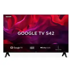 TV LED SMART 32 SEMP HD 32S42 GOOGLE TV 3 HDMI 1 USB PRETA BIVOLT