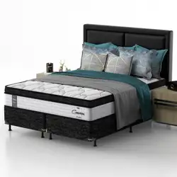 CONJUNTO CAMA BOX QUEEN MOLA ENSACADA CAMERON D28 C/EPS PILLOW 280G 158X198X72 110KG PROBEL