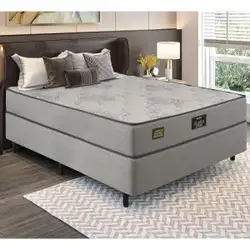 Cama Box Conjugado Casal com Colchão (138x63x188) Sonopromax Gazin CR35335 Cinza