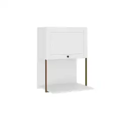 Armário Aéreo Milla 1 Porta Branco Tubo Ouro Velho Carraro