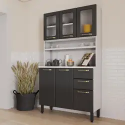 Cozinha Compacta em Aço Colors 6 Ptas 2 Gav 3 Vid Grafite