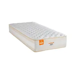 Colchão Solteirão Denver 96x203cm Molas Ensacadas com Ultrasoft Foam Inducol CR443B Branco/Bege Branco/Bege