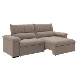 Sofá 4 Lugares Retrátil e Reclinável 260cm Multimóveis CR45242 Castor Castor